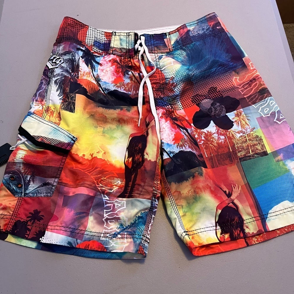 Billabong Men's Multicolor Tropical Print Swim Trunks